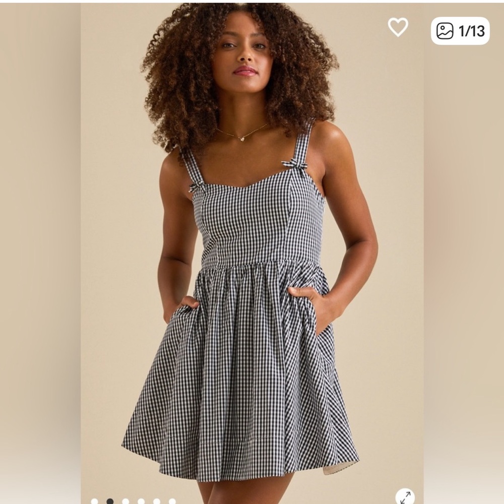 Altar'd State Black and White Gingham Kids Dress